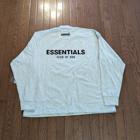 BNWT Fear of God Essentials Light Oatmeal Long Sleeve Shirt - Size S - Picture 6 of 7